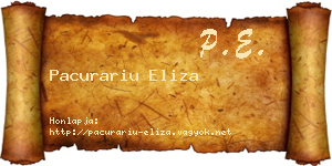 Pacurariu Eliza névjegykártya